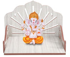 Curious Crafts Haven Decent & Beautiful Wooden Pooja Mandir for Home | Puja Stand for Home, Office and Shop | Wooden Wall Mounted Hanging Puja Temple, Mandir Devghar Stand Temple Home (Style 12)