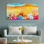 VIBECRAFTS Canvas Paintings for Living Room Drawing Room Seascape Top View Premium Canvas Watercolor Wall Painting for Home|Office|Gift(PTVCH_2357)
