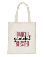 Delhi Printing Co. Grateful tote bag|Strong Cotton Bag for Shopping | Canvas Tote Bag for Women & Girls | Stylish Cotton Handbags (DCTBH-163)