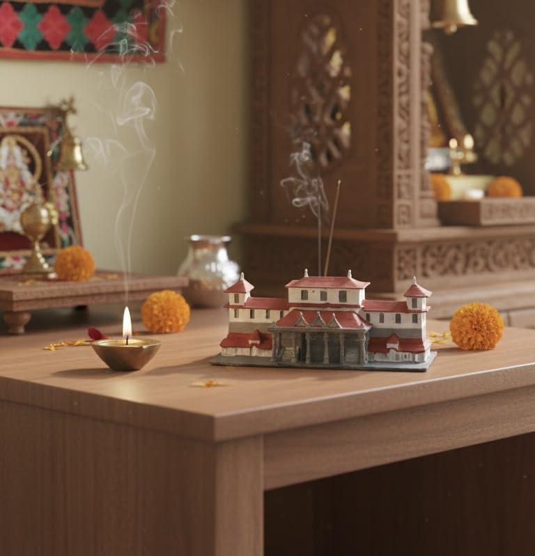 TinkerPit 3D Printed Dharmastala Manjunatha Swamy Temple Miniature Model for Home Pooja, Office Decor, Meditation Spaces, Spiritual Gifting