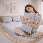 THE HOME STYLE Solid Cotton Feel Pillow Covers (18 x 28 inches, Set of 2 Pcs) | 300 TC | Super Soft & Smooth (Pearl Grey)