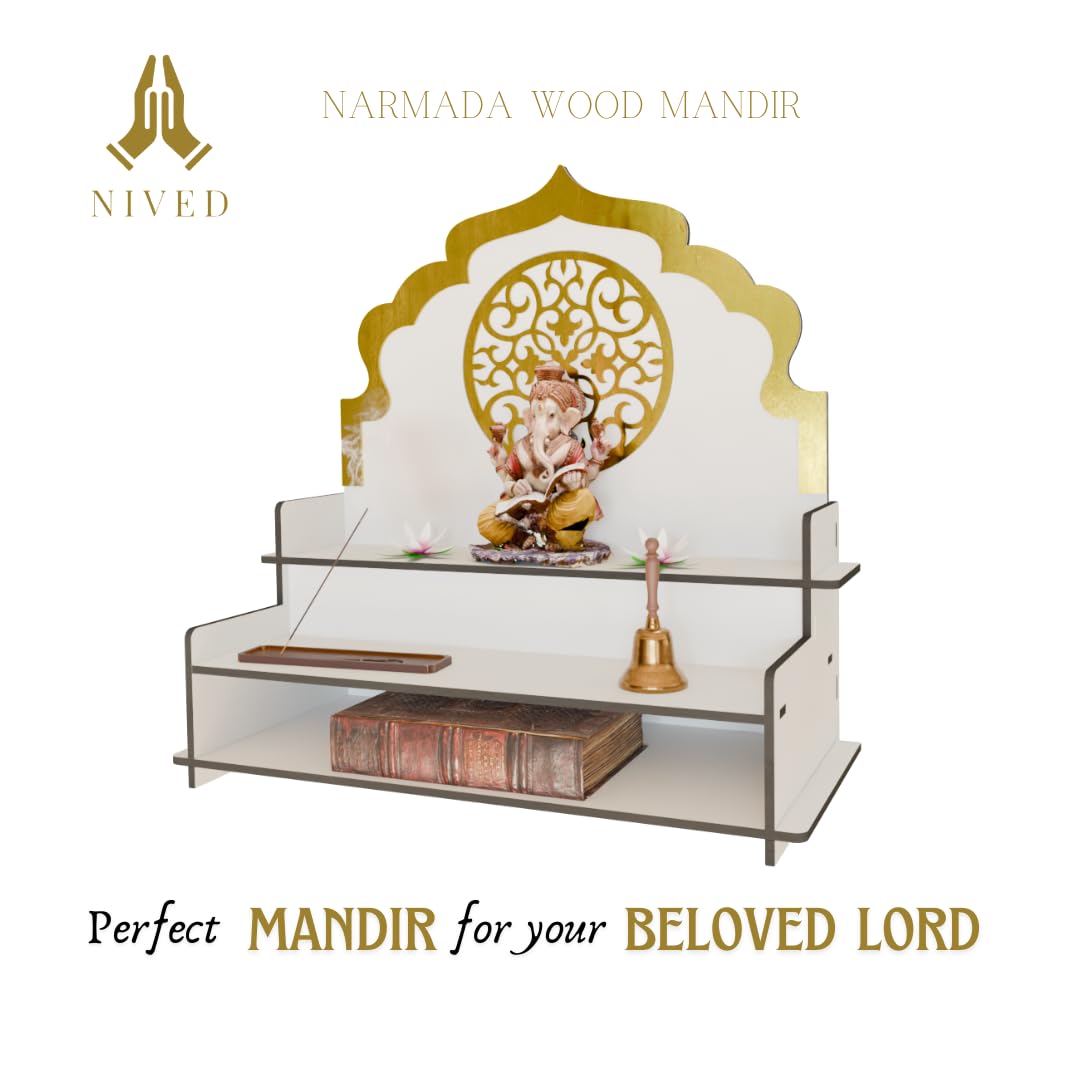 NIVED NARMADA Mandir, White, Regular