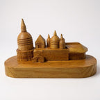 Handcrafted Wooden Kamakhya Temple Model – 13x4.5x7.5cm | Assam Souvenir | Temple Replica Showpiece | Gift & Decor | Traditional Indian Handicraft (Small)
