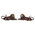 ARTVARKO Brass Lion Pair Statue for Vastu Shastra and Feng Shui Remedies for Home Decor Statue 7 Inches
