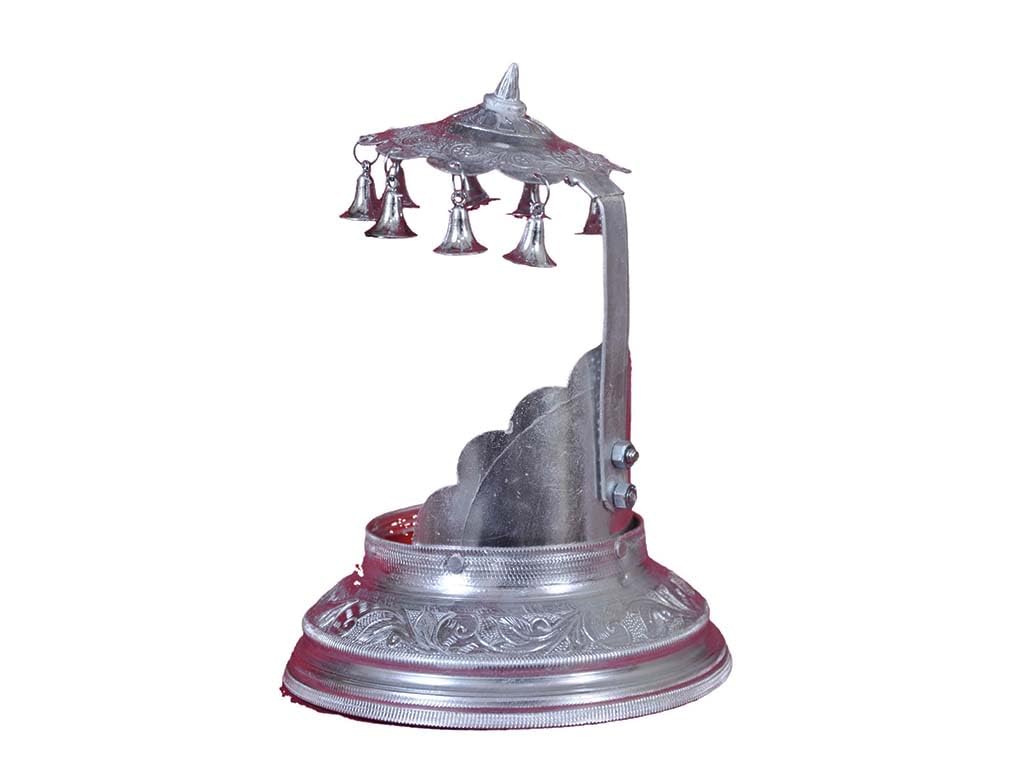SHOPPINGROX Temple Round for Home 20 cm Religious Idol & Figurine Aluminium Silver Colour