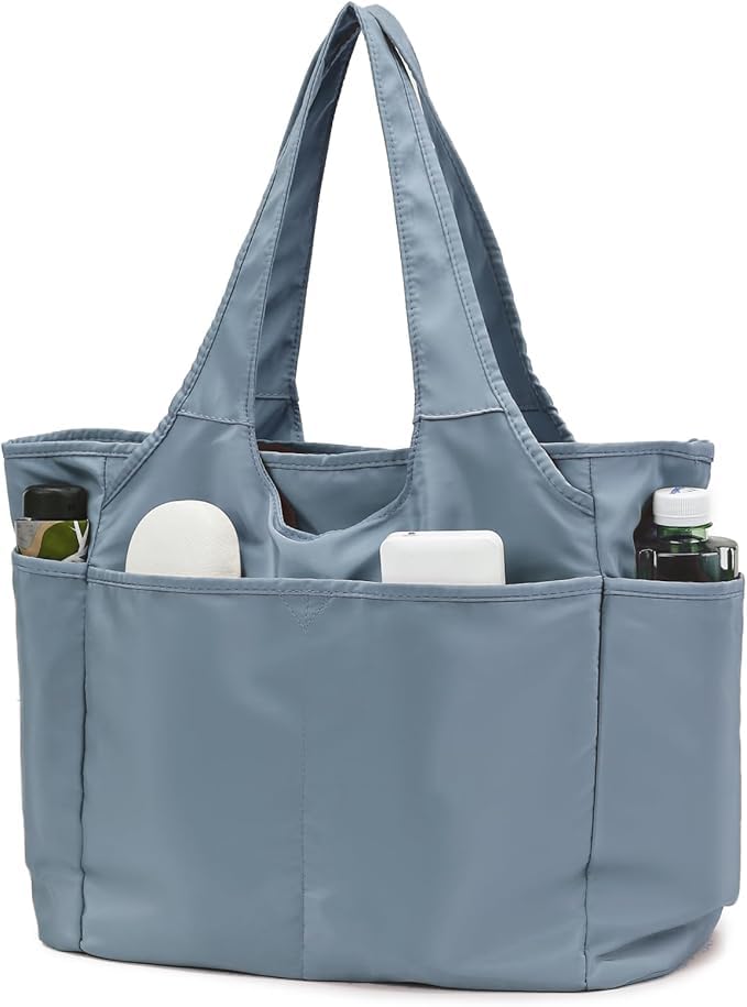 Voroly Tote Bag Women Casual Handbag Shoulder Bag Purses with Zipper and Pockets for Work School Gym Travel Shopping (BLUE)