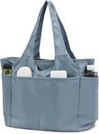 Voroly Tote Bag Women Casual Handbag Shoulder Bag Purses with Zipper and Pockets for Work School Gym Travel Shopping (BLUE)