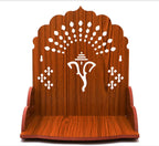 Tarini Gallery Wooden Temple Wall Mounted Hanging Table top Pooja Mandir God Stand Shelf for Home Office and Gifting (Ganesh)
