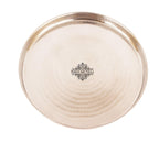 INDIAN ART VILLA Steel Copper Hammered Design Dinner Plate Thali, Dinnerware & Tableware, 12 Inch Width, Set of 2