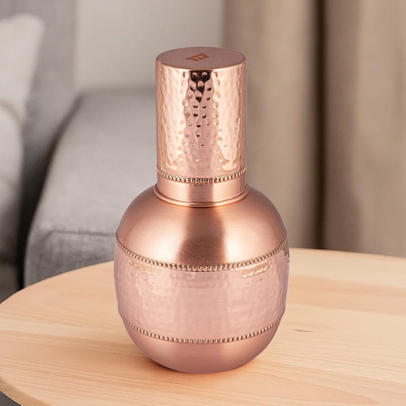 Vip luxe Surahi Copper Water Jug – 1.5L | Handcrafted Heavy-Gauge Pure Copper Ayurvedic Pitcher | Wellness Drinkware