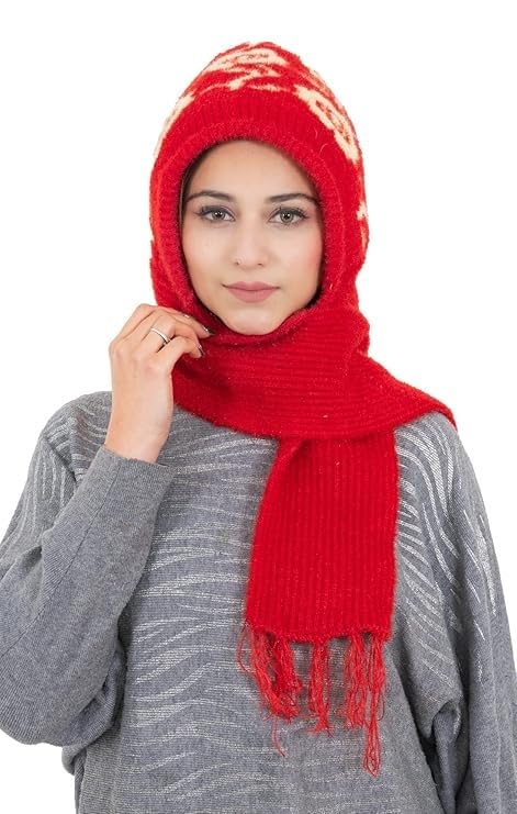 KmCho Red Woolen Muffler for Women - Soft Warm Winter Scarf - Stylish & Cozy - (Pack of 1)
