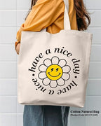 MyOrganicBag - Handmade Canvas Tote Bag Aesthetic, Reusable Organic Cloth Cotton Bags for School, Shopping, Beach, Grocery - Made in India