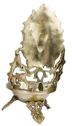 Svarup 11 Inch Gold Color Brass Laxmi Diya Oil Lamp: Ideal for Temple Aarti, Deepak Pooja, and Jyot Lighting