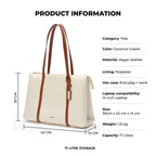 MOKOBARA The Easy Going Tote | Vegan Leather Black Tote Bag for Women (Coconut Cream 2.0)