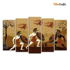 VIBECRAFTS Ancient Greece Premium Wall Painting of Five Pieces For Home|Office|Living Room|Gift (PTVC5Pcs2_6625)