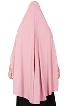 ICW Women Stretchable Jersey Smoking Sleeve Jilbab Cum Prayer khimar Hijab (Free Size) (peach)