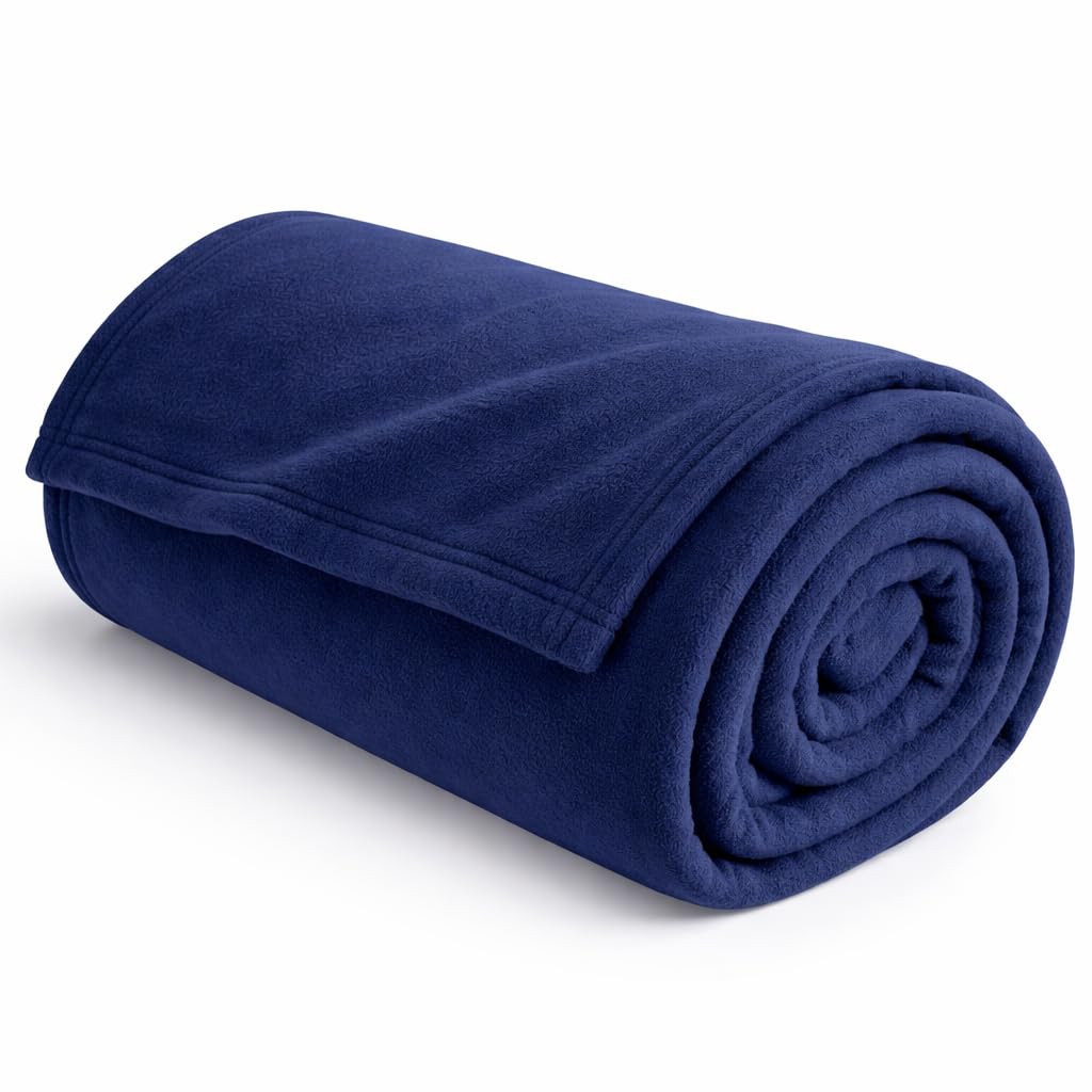 Homitecture Fleece Blanket 300 TC All Season Solid/Plain Light Weight Polar Fleece Single Bed Blanket (230 x 150 cm,Skin Friendly) (Blue) Kafalo