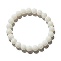 RRJEWELZ Milky Quartz Bracelet for Men & Women | 8mm Round Smooth Gemstone Beads | Stretchable Crystal Healing Bracelet | 7 Inch Handmade Bracelets|RR_SBRC_016