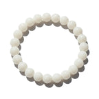 RRJEWELZ Milky Quartz Bracelet for Men & Women | 8mm Round Smooth Gemstone Beads | Stretchable Crystal Healing Bracelet | 7 Inch Handmade Bracelets|RR_SBRC_016
