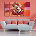 VIBECRAFTS Traditional Shree Ganesh 5 Pieces Canvas Wall Painting For Home | Office | Living Room | Gift (PTVC5Pcs4_8531)