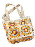 M/S DIGITAL HANDICRAFT Womens Stylish Cotton Hand-crochet Spacious Tote Shopping Bag Handmade Knitting Shoulder Bag, Vintage Style Crochet Bohemian Bag