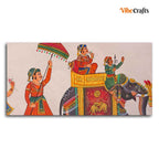 VIBECRAFTS Canvas Paintings for Living Room Drawing Room Traditional Indian Miniature Art Canvas Wall Painting Fitted With Wooden Frame for Home | Office | Gift (PTVCH_2434)