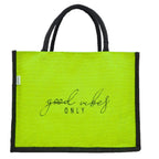 JUTEKA quote printed Jute Bag for Lunch, Office, Grocery, Picnic, Tiffin, Shopping Hand Bag with padded cotton handles…