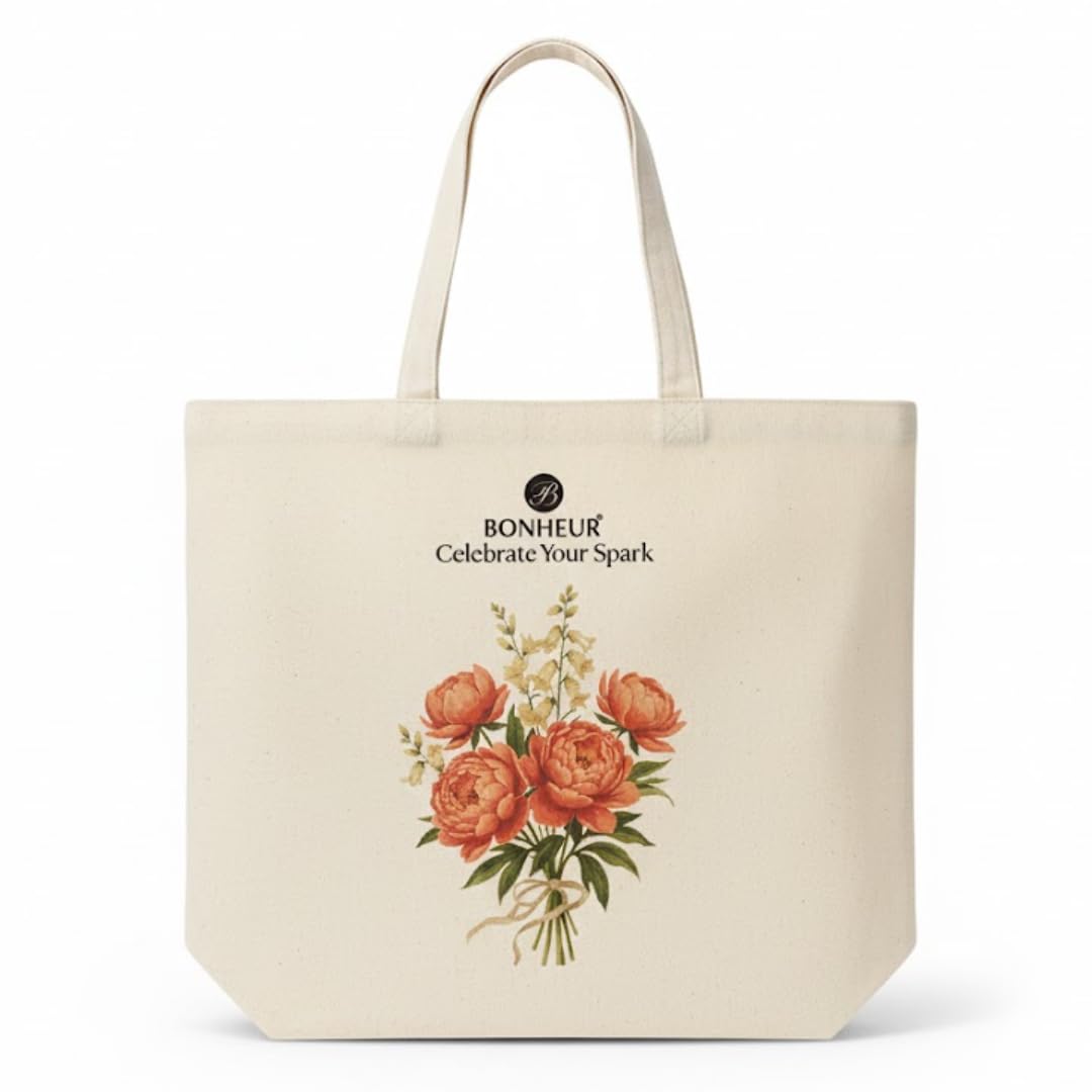 Premium Tote Bag | 280 GSM Pure Cotton Canvas | Lightweight, Durable and Eco-Friendly Everyday Carry Bag for Shopping, Travel, Office, College and Daily Use (Classic)