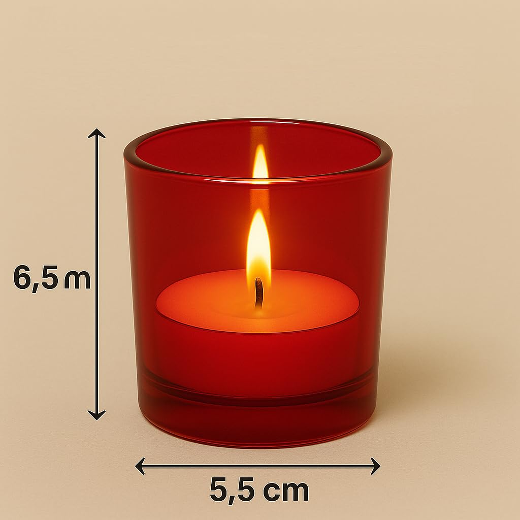 Pure Source India Votive Glass– Pack of 6 | Decorative Tealight Holders with One Tea Light Candles for Home Décor, Diwali Decoration, Weeding Decor & Festive Lighting (Yellow)