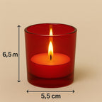 Pure Source India Votive Glass– Pack of 6 | Decorative Tealight Holders with One Tea Light Candles for Home Décor, Diwali Decoration, Weeding Decor & Festive Lighting (Yellow)