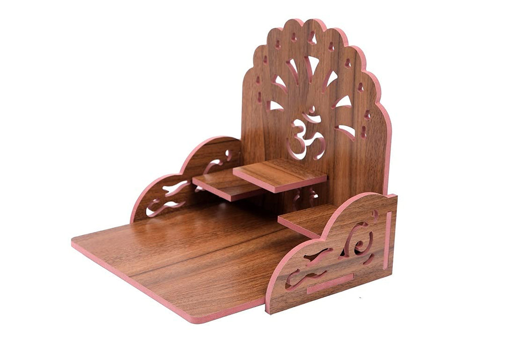 PRIMEFAIR Wooden Wall Mounted Hanging Puja Temple | Mandir Devghar Stand for Pooja Room | Home Temple