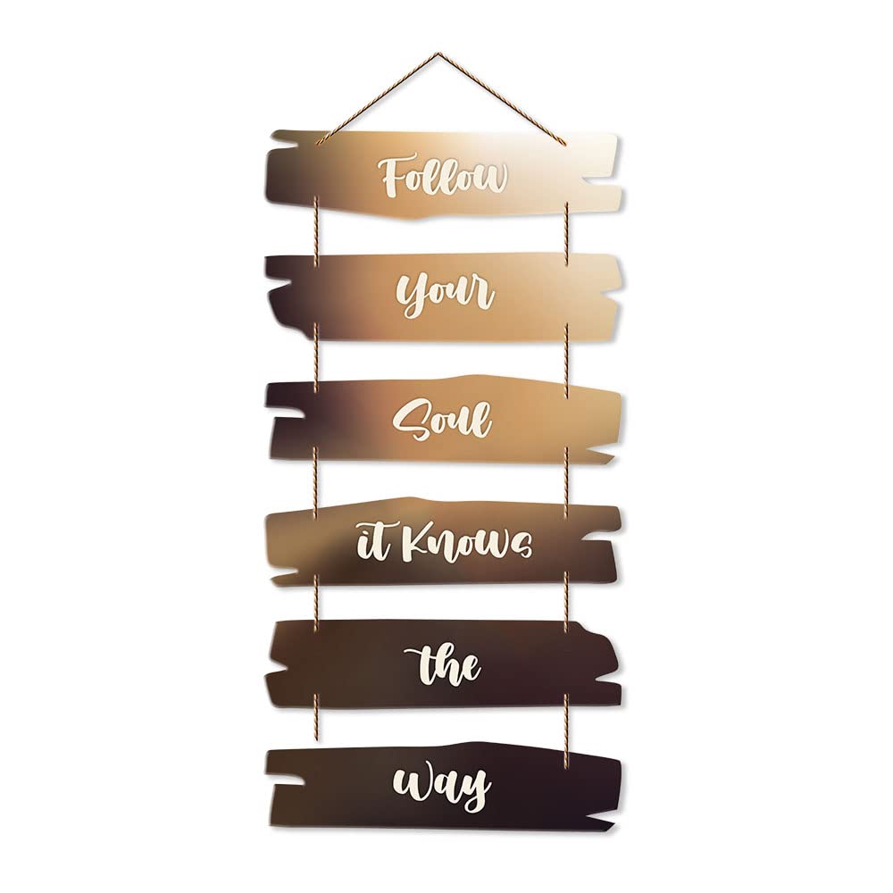 Artvibes Decorative Wall Hanging Wooden Art Decoration item for Living Room | Bedroom | Home Decor | Gifts | Quotes Decor Item | Wall Art For Hall | Mdf Wall Decoration, Set of 6 (WH_3230NR)