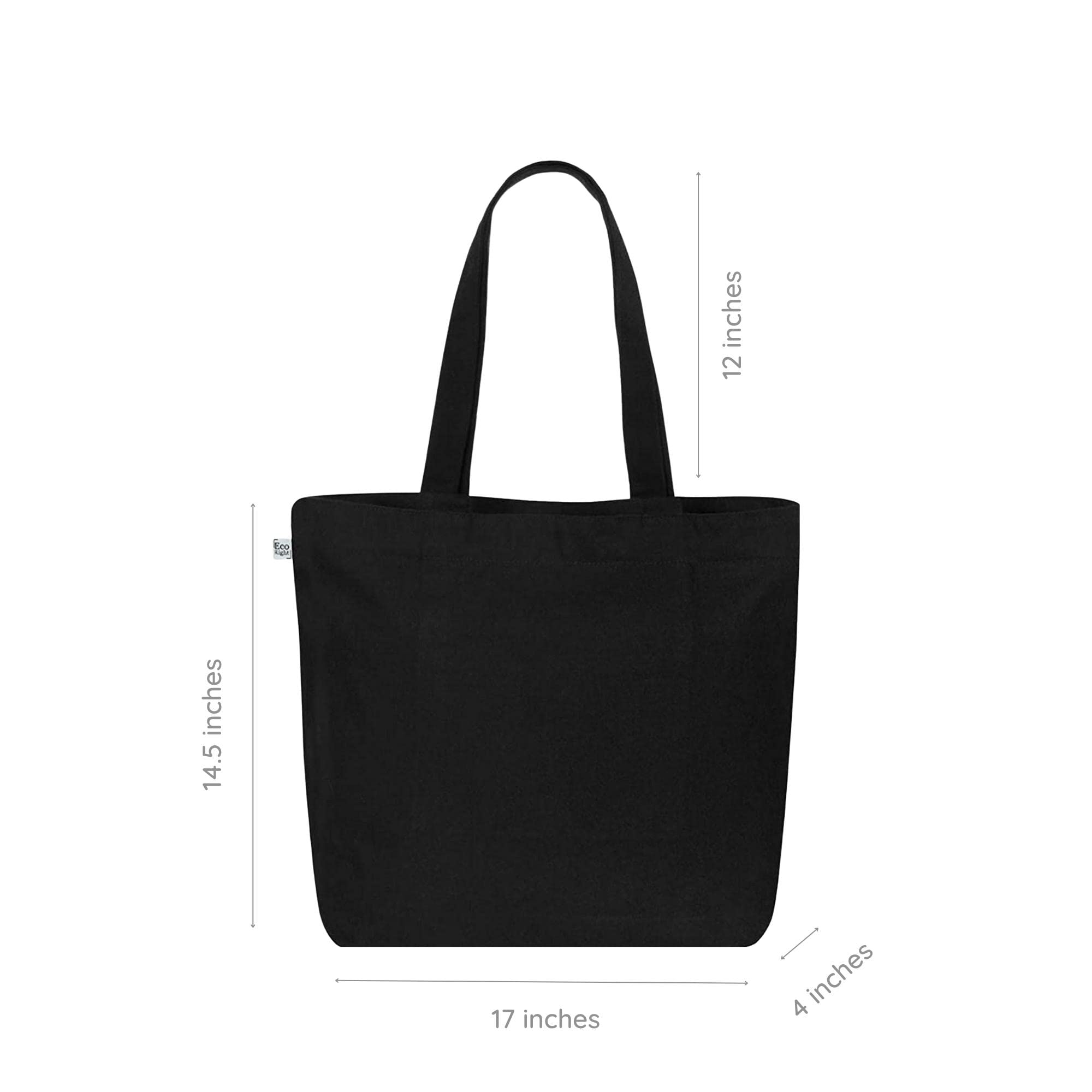 Eco Right Large Canvas Tote Bag for Women, Tote Handbags for Women with Zipper & Inner Pocket for College, Shopping, Office