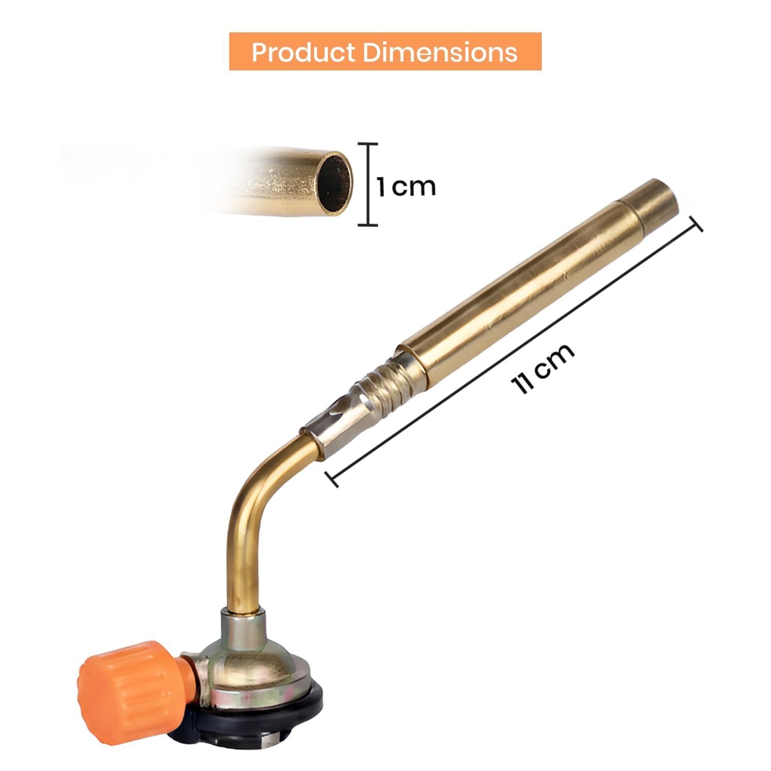HACER Butane Brazing Blow Torch LPG Single Nozzle Manual Ignition Heat Gun For Outdoor Use Cooking Copper Pipe Welding Camping Jewelry Repair Work Tool Burner (Pack of 1)