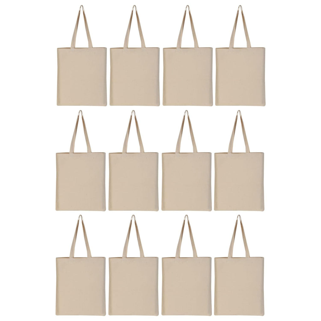 Unisex-Adult Aara Collections Cotton Plain Canvas Shopping Classic Tote Bag, Extra Strong, Reusable Ecofriendly (Pack Of 12), White