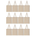 Unisex-Adult Aara Collections Cotton Plain Canvas Shopping Classic Tote Bag, Extra Strong, Reusable Ecofriendly (Pack Of 12), White