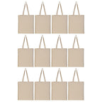 Unisex-Adult Aara Collections Cotton Plain Canvas Shopping Classic Tote Bag, Extra Strong, Reusable Ecofriendly (Pack Of 12), White