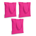 Lify Cotton Canvas Tote Bags Bulk Shopping Bag for Crafts, DIY Reusable Grocery Bag, 14 X 16 Inch – 3 Piece Pack (Pink- 3Pcs, 14’’ (35.56 CM) x 16’’ (40.64 CM))