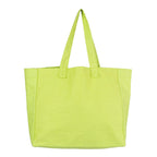 AQVA Cotton Canvas Tote Bag for Women & Girls | Shoulder Bag with Magnetic Button Closure & Solid Colour | Multipurpose Shopping, Travel, Beach, Office Bag | Good Gift Choice for Women (Lime)