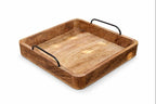 MT WoodRyzn Wooden Serving Tray for Home & Kitchen Item Serving Snacks & Fruits Decorative Kitchen & Dining Table Tray Decor 10 Inch