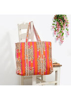 Yda fashion Quilted Cotton Tote Bag for Women & Men, 3 Layer Shopping Bag, Printed Reusable Grocery Tote, Lightweight Multipurpose Shoulder Handbag for Daily Use