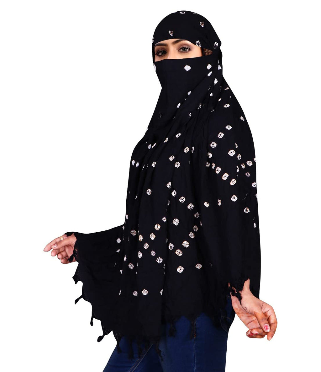 VASTTRAM Women's Pure Cotton Long Scarves Scarf Cum Mask usable for Driver Anti Pollution Full Face Cover With UV Sun Rays Protection