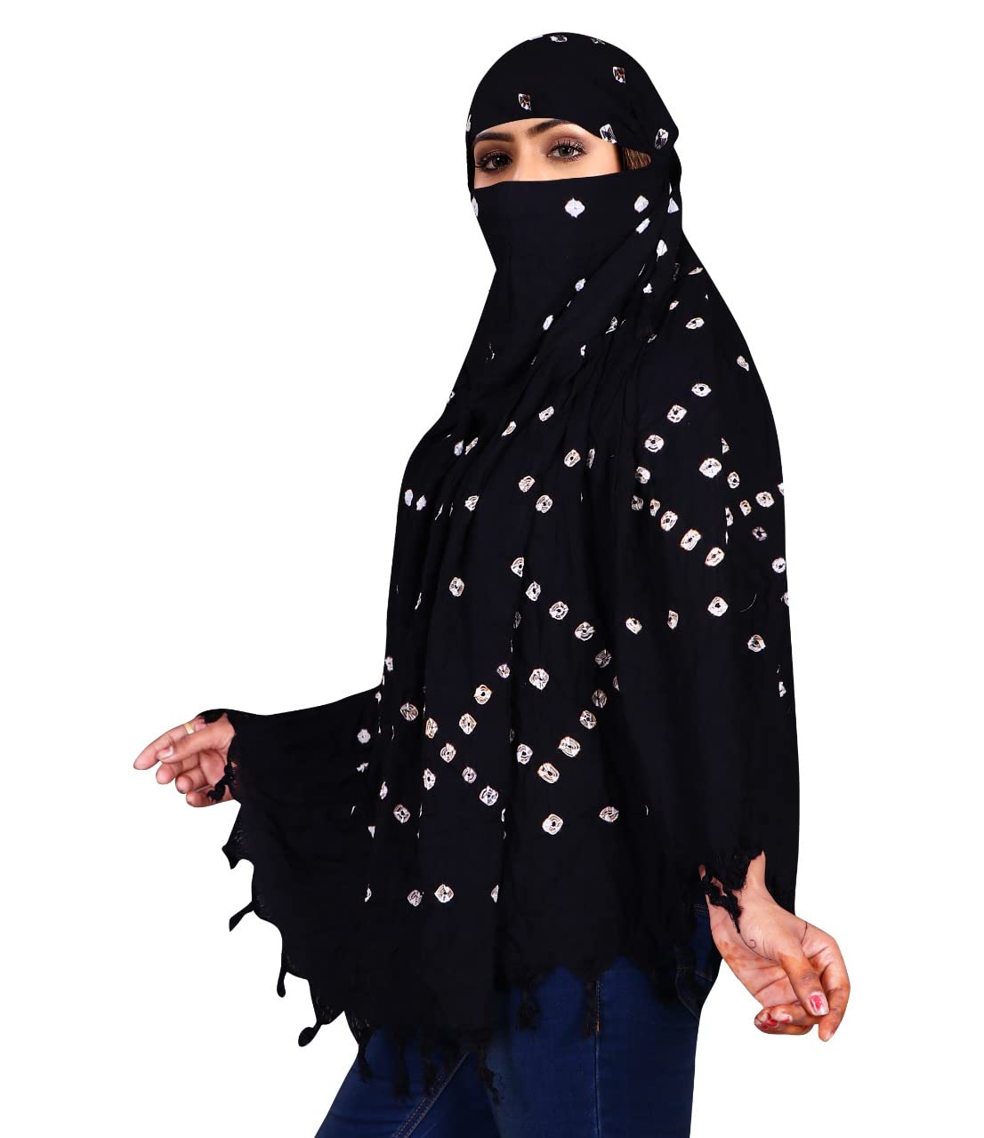 VASTTRAM Women's Pure Cotton Long Scarves Scarf Cum Mask usable for Driver Anti Pollution Full Face Cover With UV Sun Rays Protection