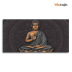 VIBECRAFTS Canvas Paintings for Living Room Drawing Room Gautam Buddha Meditating Canvas Wall Painting Fitted With Wooden Frame For Home | Office | Living Room | Gift (PTVCH_2490)