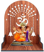 SSI Wooden Mandir for Pooja Home Decoration Wall Mounten Beautiful Temple