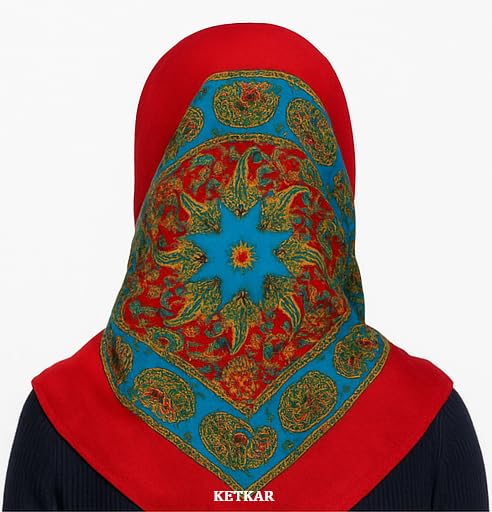 KETKAR Women's Woolen Winter Scarf | Soft & Warm Cold Weather Muffler, Wrap & Shawl | Elegant Wool Blend | Pack of 1_Red