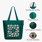 Eco Right Large Canvas Tote Bag for Women, Tote Handbags for Women with Zipper & Inner Pocket for College, Shopping, Office