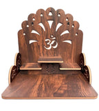 ZUPER Wood Hand-Crafted Beautiful 3 Step Home Temple for Small Space I for Office I for Home I Devghar I Set-top Box Stand (Wallnut Brown) (Pack of 1)