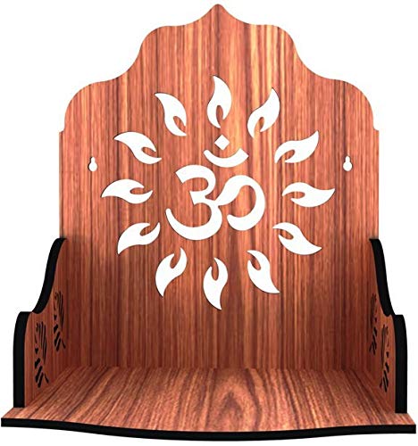SSI Wooden Mandir for Pooja Home Decoration Wall Mountend Beautiful Temple