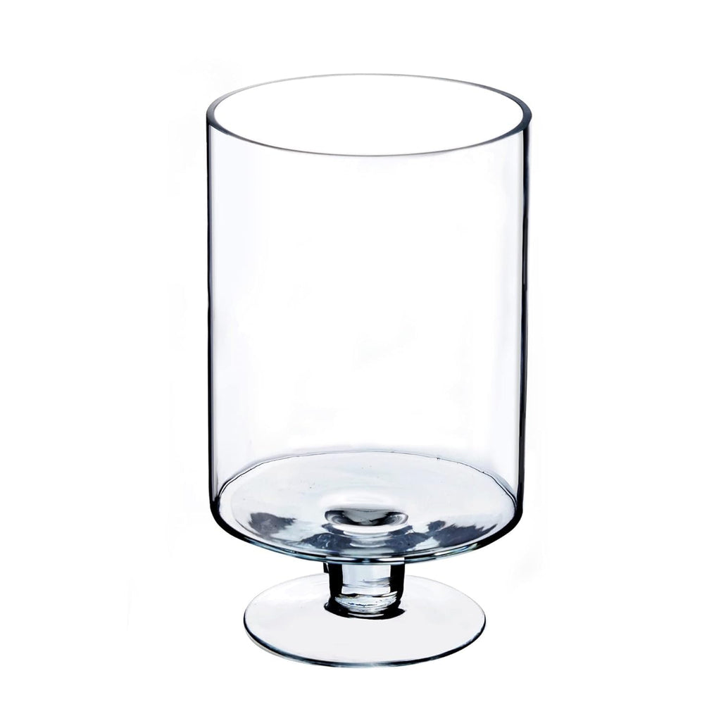 AABHAYA ARTS Hurricane Stemmed Glass Candle Holders, 5.5 inches Height, 3 inches Diameter, Clear (1), Transparent